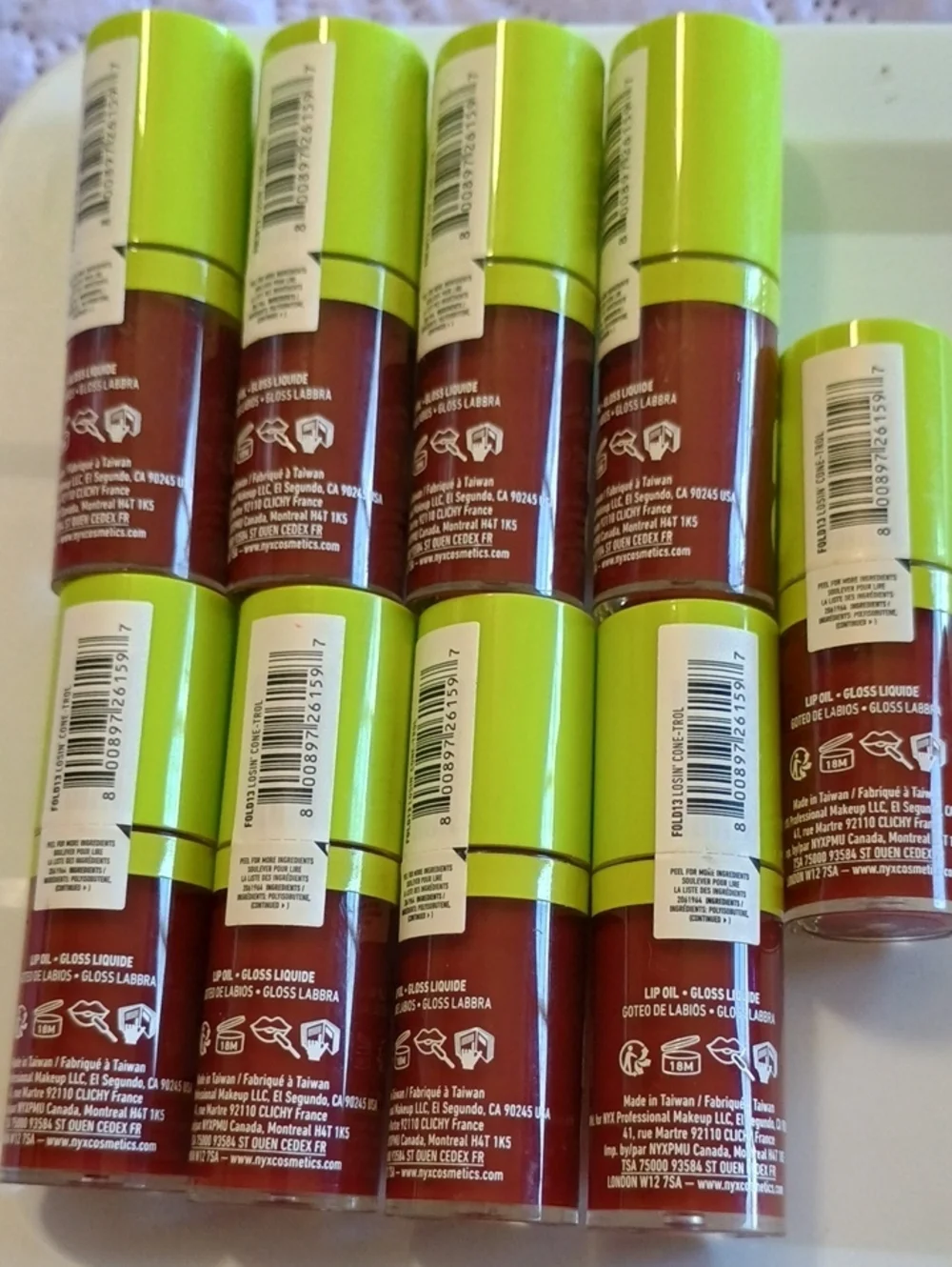 9 x NYX Fat Oil Lip Drip Tinted Lip Gloss 13 Losin' Cone-trol
